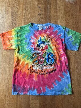 Disney Parks 2016 Tie Dye Tee Walt Disney World Youth Large